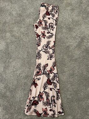 FOR LOVE & LEMONS Neutral Floral Wide-Leg Pants